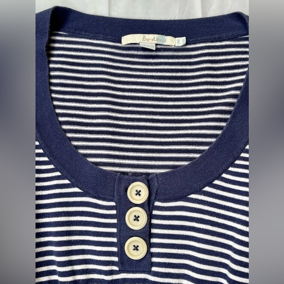 BODEN Striped Top UK 10 Lightweight/Indigo Blue/Nautical/Coastal/Knitted - Picture 4 of 14